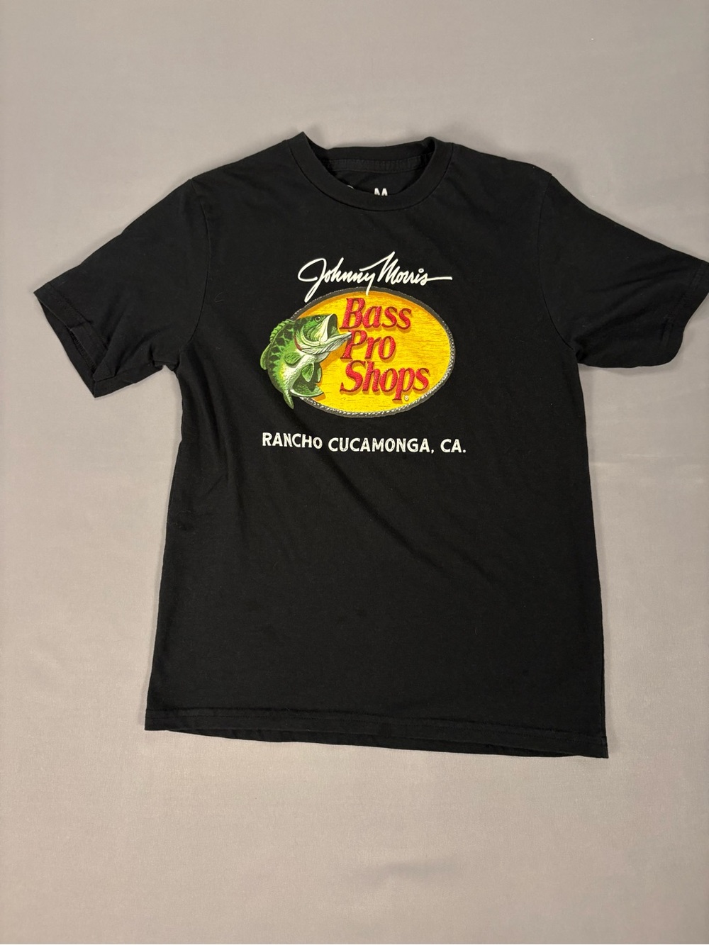 Bass Pro Shops Rancho Cucamonga CA Youth Large Graphic Fishing T Shirt Black